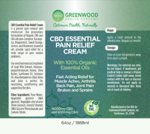 64oz (Half Gallon) CBD Essential Pain Relief Cream